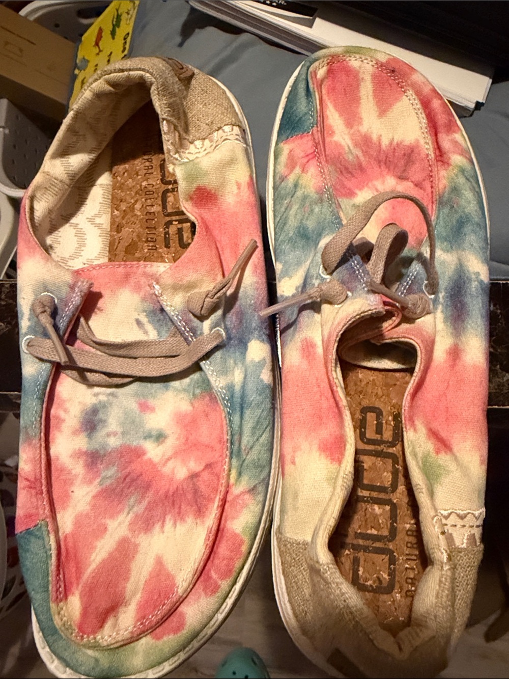 Hey Dude Tie-Dye Canvas Slip-On Sneakers in Pink, Blue, Green